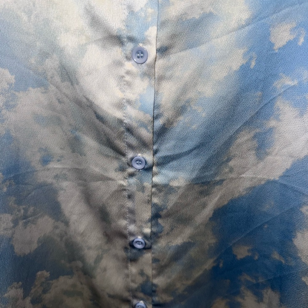 AKIRA Sky Blue and White Cloud Mini Dress - Picture 4 of 7
